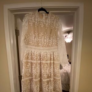 Ivy City Co White Long Sleeve Lace Dress
